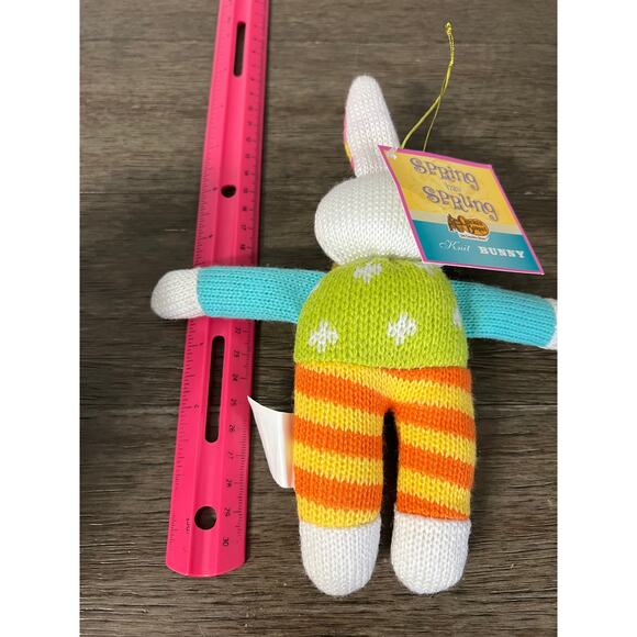 Cracker Barrel Knit Easter Bunny Rabbit Plush With Swing Tag - Picture 4 of 4